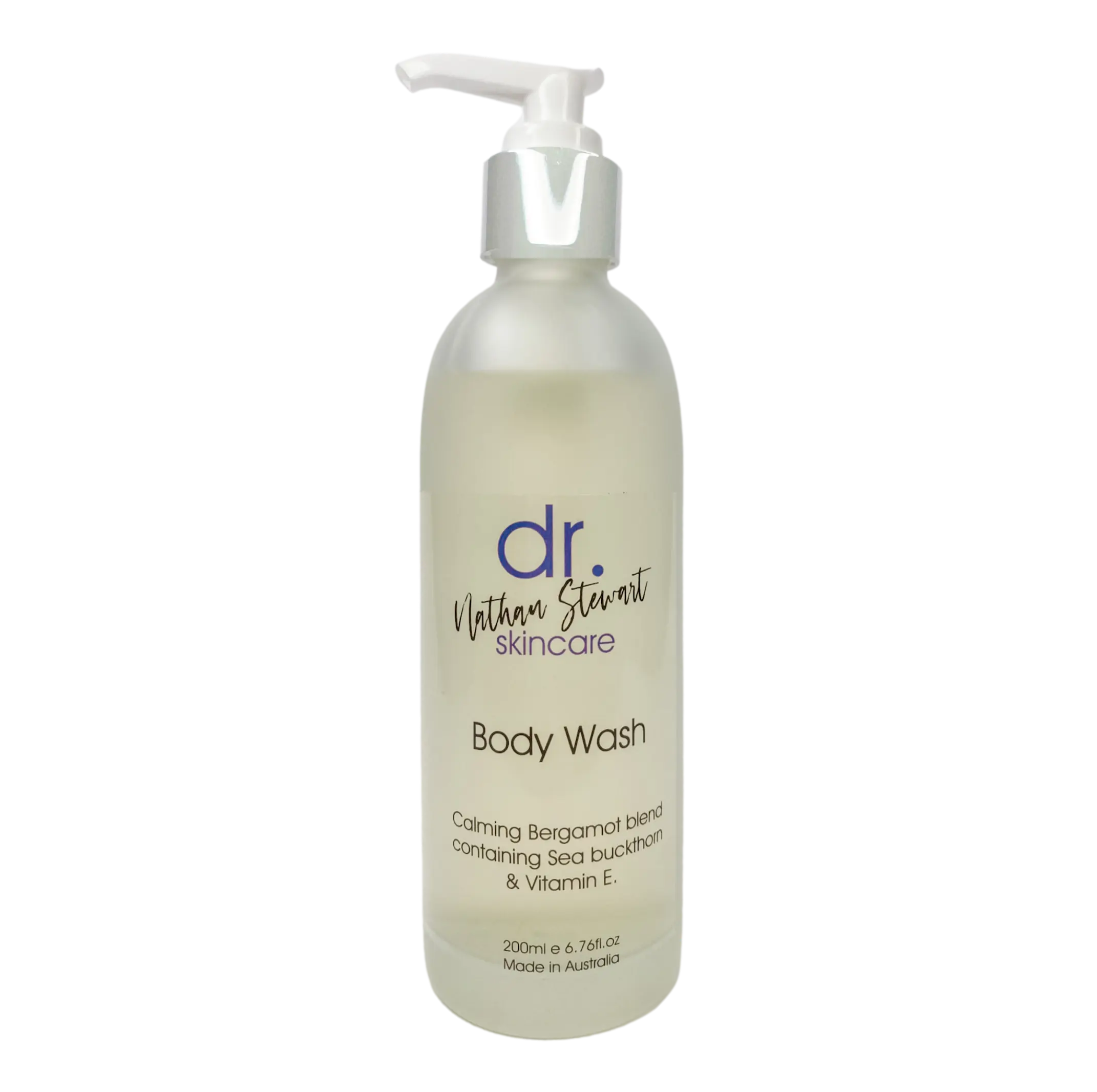 Dr Nathan Stewart All Natural Body Wash in a 200ml pump bottle, Australian made